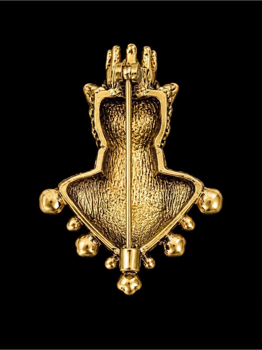 Regal Cat Crown Brooch — Gold-Tone Multicolor Crystal & Pearl Pin